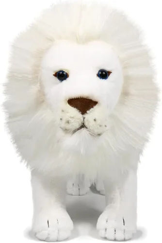 Vista 3 de Ice King Bear Peluche de león blanco, juguete de peluche realista, 12 pulgadas de longitud