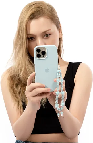 Vista 4 de Correa de muñeca para celular, bonita cadena para teléfono, cordón para teléfono, cadena con cuentas de arcilla, accesorios para teléfono, lindas