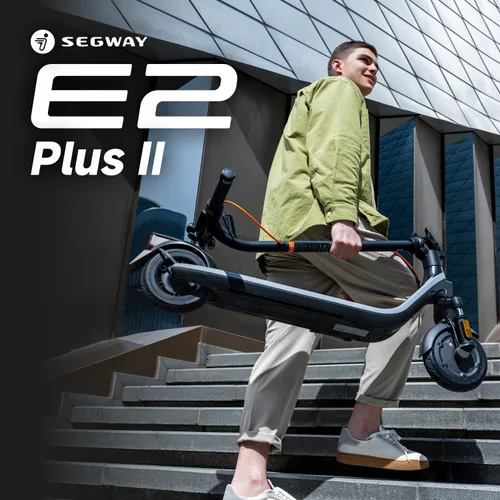 Vista 14 de Segway Ninebot E2 Plus II/E2 Pro/E3 Pro Electric Scooter, 15.5–20 MPH, Long Range, Dual Elastomer Suspension (E3 Pro only), Foldable Adult Scooter