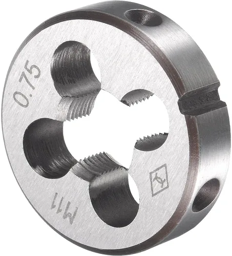 Vista 4 de uxcell M11 x 0.030 in Juego de llaves métricas y troqueles, rosca de máquina con troquel de roscado redondo, kit de grifo y troquelado
