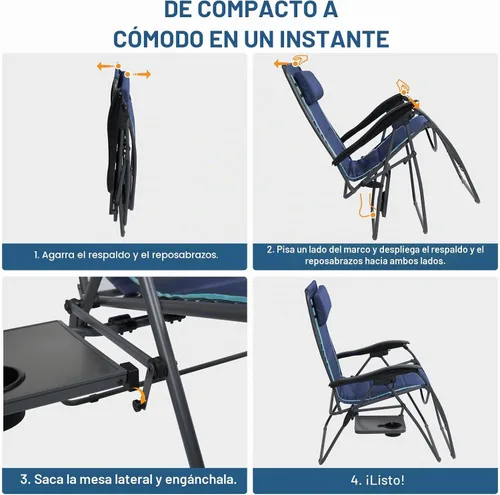 Vista 10 de TIMBER RIDGE Silla reclinable de gravedad cero extra grande, de 33 pulgadas de ancho XXL, con mesa auxiliar, silla de salón acolchada completa