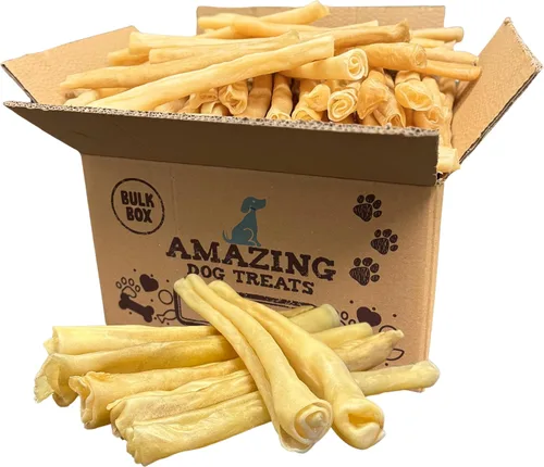 Vista 8 de Amazing Dog Treats Pequeña barra de colágeno – (6 pulgadas – 8 unidades) – Rollos de mejillas de carne de res de colágeno para perros – Palitos
