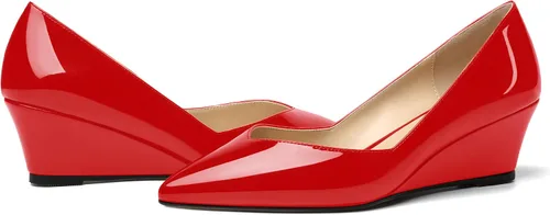 Vista 6 de NUMALEO Zapatos de tacón bajo de cuña sólida para mujer, con puntera puntiaguda, de 2 pulgadas