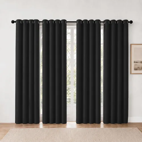 Vista 58 de Cortinas de oscurecimiento de habitación de 84 pulgadas de largo para dormitorio, sala de estar, cortinas térmicas aislantes con ojales