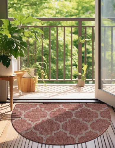 Vista 53 de Unique Loom Outdoor Trellis Collection Alfombra de Área (5' 1" x 8' Oval, Aguamarina/Gris)