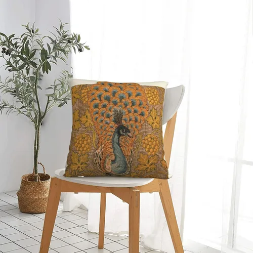 Vista 3 de William Peacock Exhibition Poster 22 fundas de almohada Morris de 18 x 18 pulgadas, almohada estética para dormitorio, funda de almohada decorativa