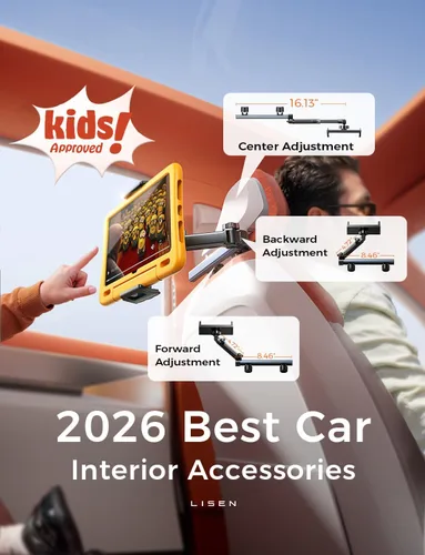 Vista 6 de LISEN Soporte para iPad Montaje para Automóvil Elementos Esenciales para Viajes por Carretera Actividades para Niños, Accesorios de Automóvil