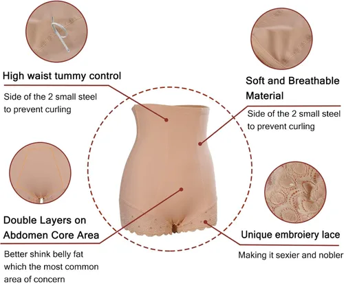 Vista 4 de Irisnaya Entrenador de cintura para las mujeres Butt Lifter Shapewear Control de la barriga Panty cintura alta Shaper Cortos de adelgazamiento Faja