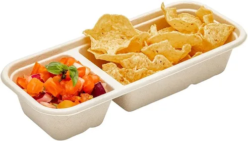 Vista 5 de Restaurantware -Solo tapas: tapas Pulp Tek de 9 x 4 pulgadas para contenedores de bagazo de 17 onzas, 100 tapas herméticas para contenedores