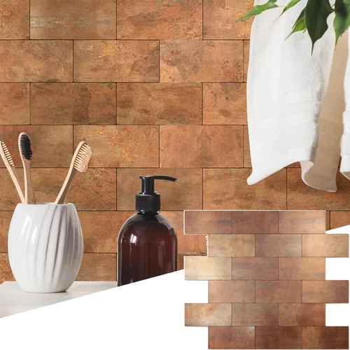 Vista 19 de 1 paquete de azulejo autoadhesivo para salpicadero de 12"x12" de PVC para pared, azulejo autoadhesivo para salpicadero de cocina, azulejo de baño