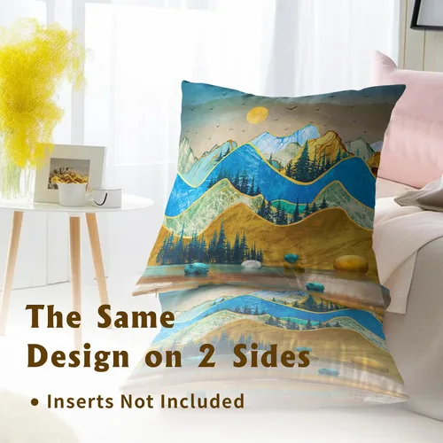 Vista 264 de Giwawa Juego de 2 fundas de almohada decorativas con diseño floral de girasol de 16 x 16 pulgadas, fundas de cojín decorativas para el hogar, sofá