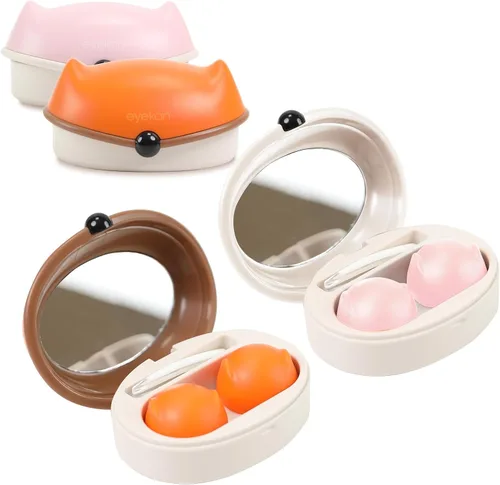 Vista 23 de Estuche 2 en 1 para Lentes de Contacto y Anteojos para Mujeres, Hombres y Niños, Estuche Duro Portátil de Doble Cara para Anteojos de Viaje