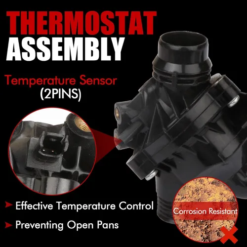 Vista 5 de MITZONE Conjunto de termostato de refrigerante del motor compatible con BMW E70 X5 E71 X6 3.0L reemplazar 11537550172