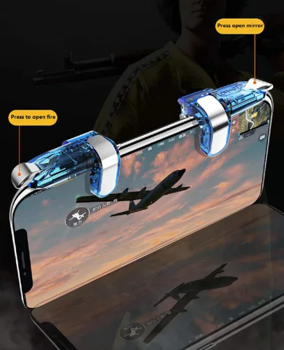 Vista 5 de ZIYUMR PUBG Mobile Game Controller, Shooting Assist Button, Mobile Trigger, Mobile Game Joystick L1R1 for 4-6.5 inch Android and Other Smart Phone