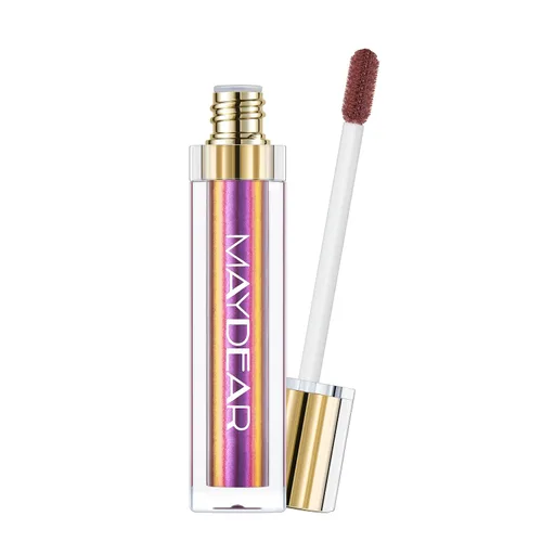 Vista 4 de Maydear Lápiz labial camaleón, color rosa de alta pigmentación para mujer, brillo de labios metálico, cobertura completa, multicromo, maquillaje