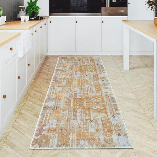 Vista 140 de GLN Rugs Traditional Collection - Alfombra de felpilla lavable a máquina, tradicional lavable, antideslizante, alfombra de felpilla de pelo corto