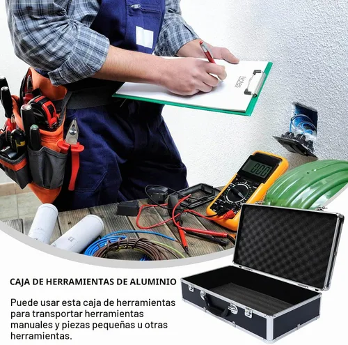 Vista 6 de DOITOOL - Caja de herramientas de 19.68 x 11.02 x 5.11 pulgadas, caja de almacenamiento rígida con insertos de espuma, piezas portátiles