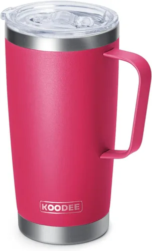 Vista 30 de koodee Vaso Tumbler Delgado de Acero Inoxidable de 20 oz con Aislamiento de Doble Pared, Vaso Tumbler Delgado para Agua para Café, Té (Azul Bebé)