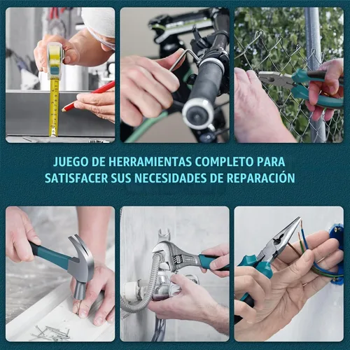 Vista 8 de Kit de herramientas Sundpey 206 piezas con taladro - Juego de taladro inalámbrico de 12V Combo de herramientas para el hogar - Caja de herramientas