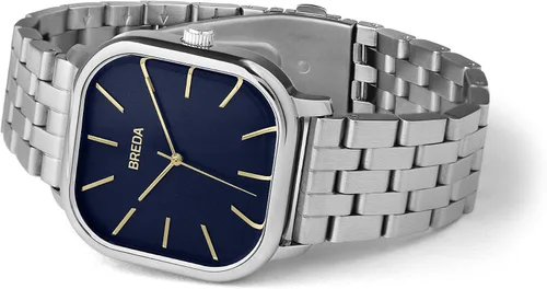 Vista 3 de Breda Visser 1737 - Reloj de pulsera cuadrado con pulsera de acero inoxidable, 1.378in, Visera