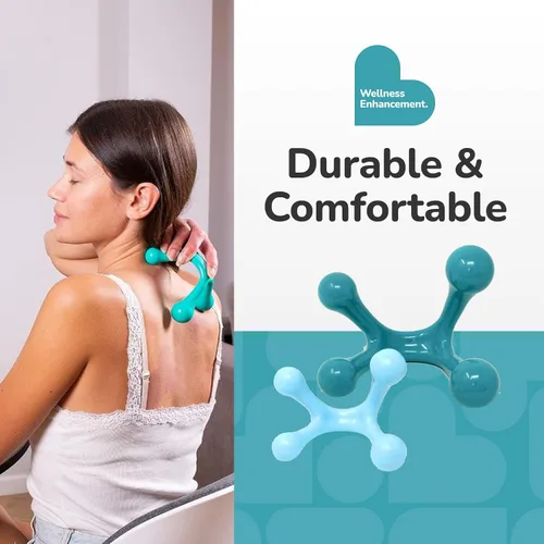 Vista 5 de BioSwiss Paquete de 2 masajeadores portátiles de cuerpo completo, herramienta de punto de presión de 4 piernas para espalda, cuello y hombro