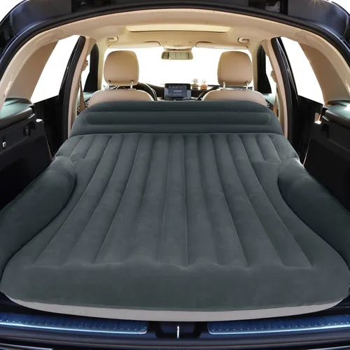 Vista 9 de Ciremiv Colchón de aire SUV, cama de coche flocada de doble cara con bomba Café oscuro