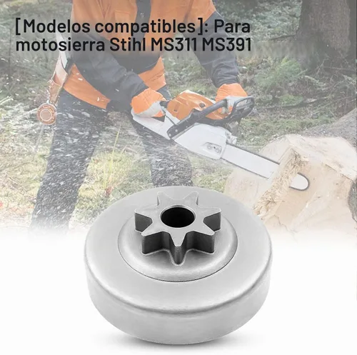 Vista 3 de Kit de engranaje helicoidal de bomba de aceite de piñón de tambor de embrague de 3/8 "apto para motosierras Stihl MS311 MS391, tambor de embrague