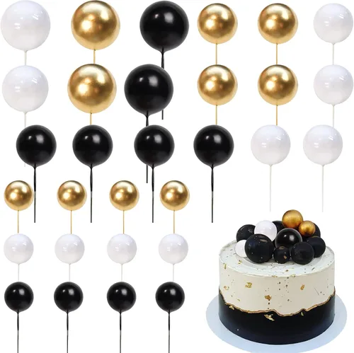 Vista 25 de Rsstarxi 30 piezas de mini globos y bolas de espuma para tartas – Insertos de pastel de bricolaje para bodas, aniversarios y decoraciones de fiesta