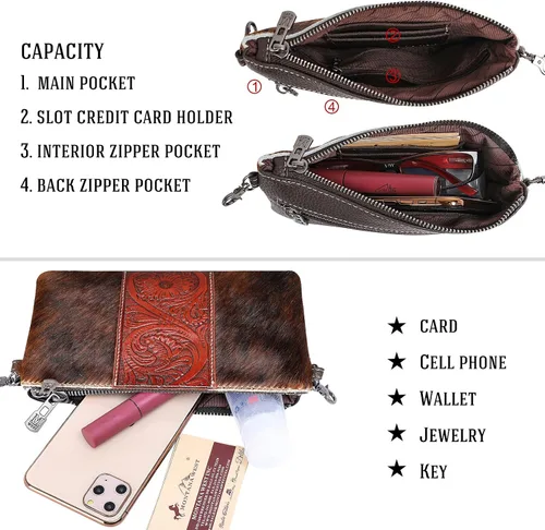 Vista 4 de Montana West Western Purse for Women Crossbody Bag Wristlet Clutch Purse for Women