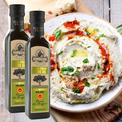 Vista 6 de Ellora Farms, Aceite de oliva virgen extra griego, DOP certificado de un solo estado, rastreable, Kosher y primera prensa en frío, alto polifenoles