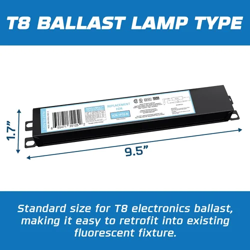 Vista 3 de OHLECTRIC Repuesto para ICN1P32-SC 1 Lámpara – Balastro Fluorescente T8, Reemplazo de Balastro Electrónico 120-277 Voltios, Arranque Instantáneo