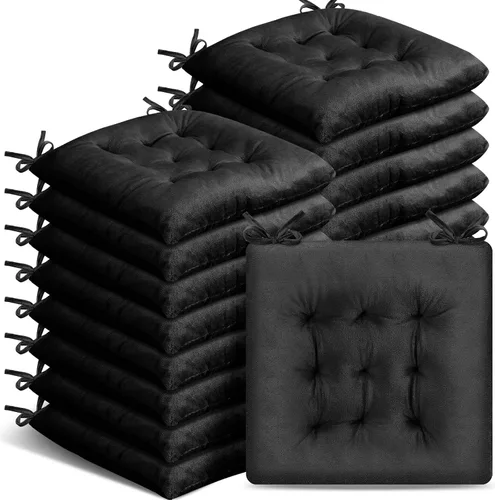 Vista 9 de Timgle Paquete de 16 cojines de asiento para silla, cojines de patio para muebles, almohadillas para sillas con lazos, tapete antideslizante
