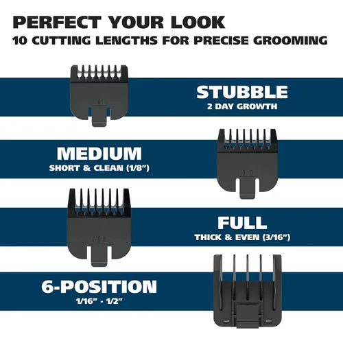 Vista 5 de Wahl Groomsman Cable/Inalámbrico Cortadora De Barba Para Hombres, máquina de cortar el cabello y máquinas de afeitar, recargable para hombre Kit