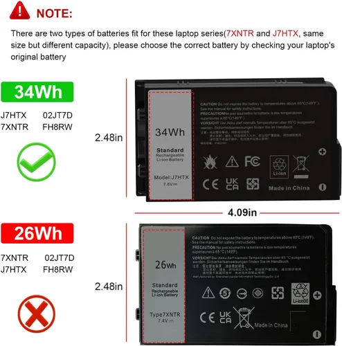 Vista 2 de J7HTX 7XNTR, batería de repuesto para laptop Dell Latitude 7202 7212 7220 Rugged Extreme Tablet T03H T03H002 T03H T03H003 Series 02JT7D 2JT7D J82G5