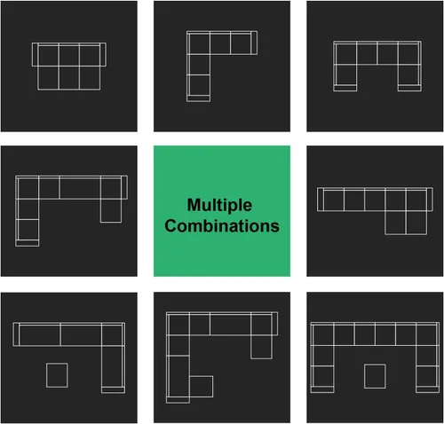 Vista 5 de Belffin Módulo de terciopelo de un solo asiento para sofá modular seccional, sofá sin brazos, tela moderna, color verde