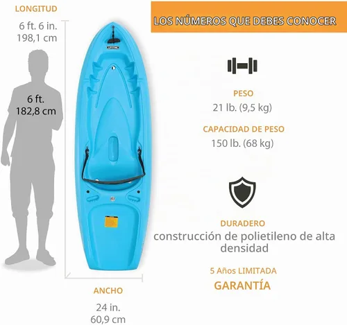 Vista 2 de Lifetime 90787 Dash 66 Kayak juvenil, azul glaciar, 78 pulgadas
