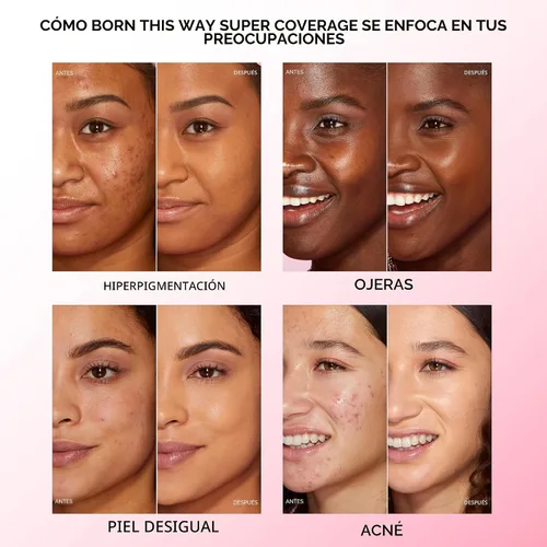Vista 3 de Too Faced Born This Way Super Coverage Multi-Use Concealer Full-Coverage Hydrating Concealer for Dark Circles & Blemishes with Natural Finish