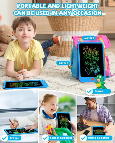 Vista 3 de KOKODI Tableta de escritura LCD para niños de 10 pulgadas, juguetes para niños y niñas de 3, 4, 5, 6, 7, 8 años, tablero de garabatos colorido