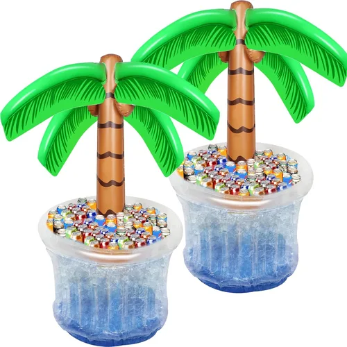 Vista 11 de Zcaukya Enfriador inflable de palmera, 60 pulgadas para decoraciones de fiestas tropicales, suministros de fiesta hawaiana, decoraciones de piscina