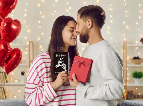 Vista 2 de JUESMOS Divertida tarjeta de San Valentín para novio, novia, tarjeta de felicitación traviesa, regalos para él, ella, tarjetas de aniversario