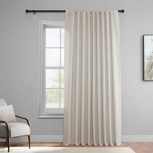 Vista 44 de HPD Half Price Drapes BOCH-171113-84, cortinas sólidas para oscurecer habitación (1 panel), 50 x 84 pulgadas, color beige alabastro