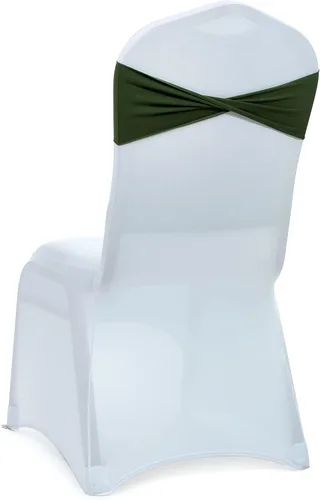 Vista 7 de MDS Paquete de 100 bandas de elastano para silla, bandas lisas sin hebilla, reutilizables, elásticas, para decoración de bodas, recepciones, Azul