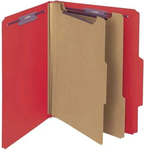 Vista 3 de Smead Carpeta de archivos de clasificación PressGuard con cierres SafeSHIELD, 2 divisores, expansión de 2 pulgadas, tamaño carta, azul, 10 por caja