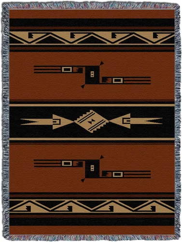 Vista 13 de Pure Country Weavers - Manta con fetiches - Inspirada en nativos americanos del suroeste - Manta tejida de regalo, algodón, 72x54, fabricada en EE.UU