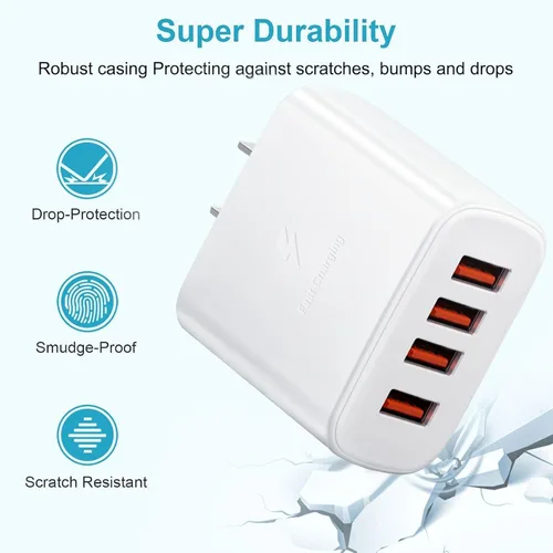 Vista 6 de Cubo de carga USB, enchufe de cargadores de pared, adaptador de enchufe de alimentación, estación de carga, base de caja compatible con teléfono 15