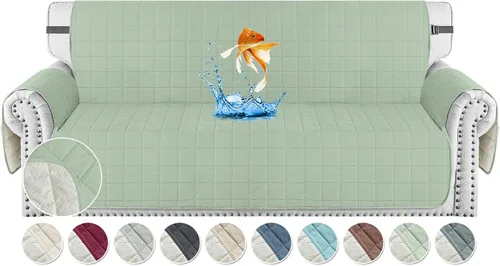 Vista 31 de MAXIJIN Fundas impermeables para sofá de 3 cojines, aptas para mascotas, fundas acolchadas para sofá de 69 pulgadas, lavables, protector de sofá