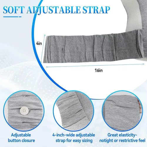 Vista 8 de Almohada de rodilla para dormir de lado, almohada de espuma viscoelástica para dormir de lado con correa ajustable, para un uso cómodo entre