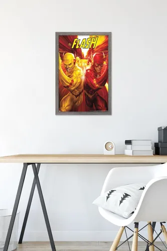 Vista 6 de Trends International DC Comics - The Flash and The Reverse Flash - Race Wall Poster, 14.725" x 22.375", Barnwood Framed Version