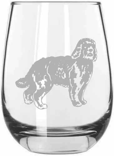 Vista 129 de Shar Pei (chino) - Vaso de vino sin tallo grabado para perro, 15.25 onzas