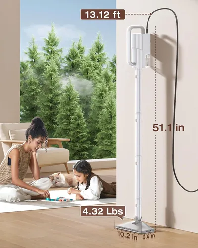 Vista 8 de LABIGO Trapeador de vapor 10 en 1 con limpiador de vapor de mano desmontable, tanque de 350ml, calentamiento en 10s, limpiador de vapor de 248°F